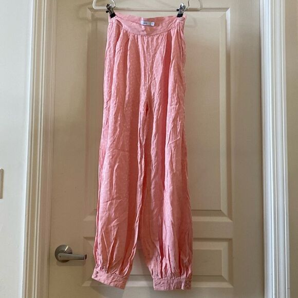 Onia Jodie Jacquard Geo High Waist Cover-Up Pants Tahiti Pink S EUC - Picture 1 of 6